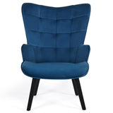 IDMarket - Fauteuil scandinave ANIA en Velours Bleu