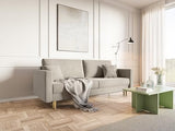 Selsey VALICO - Canapé Convertible - 3 Places - Velours hydrophobe - Beige