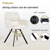 39F Furniture Dream Lot de 2 chaises de Bureau Modernes Beiges, Design pivotant, Fauteuil rembourré à 360° pour Cuisine, Bureau, Salon, Beige, 57 x 53 x 81,5 cm