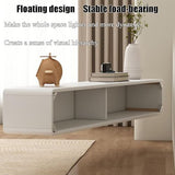 Meuble TV Flottant Meuble TV Mural Simple pour Le Salon Rangement par tiroirs et Portes abattantes Facile à Installer Forte capacité de Charge(White+Red,200 * 20 * 24cm)