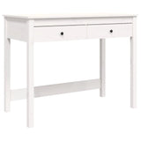 LAPOOH Bureau avec tiroirs Blanc 100x50x78 cm Bois Massif de pin,Bureau avec Rangement,Rangement Bureau,Bureau d'angle