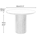 Table de salle à manger ronde en bois de pin avec socle en bois – Parfaite pour la cuisine, la salle à manger ou le restaurant – Design élégant et simple en bois massif – Idéal pour les pauses café de