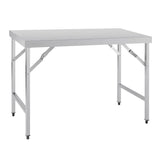 Vogue Table pliante en acier inoxydable poli, taille : 900 (H) x 1200 (L) x 600 (P) mm, utilisation intérieure et extérieure, CB905