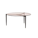 Artloge Table Basse Salon Ronde: Meuble de Salon en Verre Trempé et Métal Table Basse Design Moderne pour Bureau Chambre 80 x 40 cm