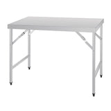 Vogue Table pliante en acier inoxydable poli, taille : 900 (H) x 1200 (L) x 600 (P) mm, utilisation intérieure et extérieure, CB905