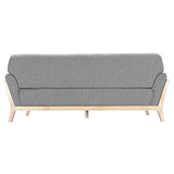 Miliboo Canapé scandinave 3 Places en Tissu Gris et Bois Clair Yoko