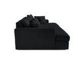 Lisa Design - Canapé Collins en Velours Côtelé - Sofa Noir 4 Places - Salon