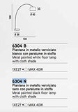 Lampadaire à arc modèle 6304N Perenz Cette lampe de sol est fabriquée avec un cadre en métal peint blanc et abat-jour en tissu Noir