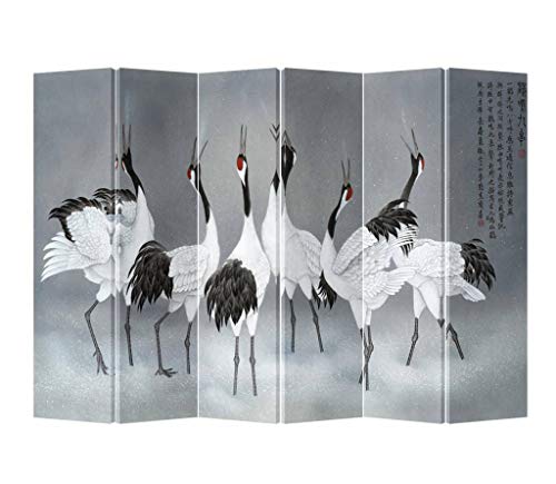 Fine Asianliving Paravent Japonais L180xH180cm 4 Panneaux Shoji Papier de Riz Naturel - Cerisier en Fleurs Séparateur de pièce Oriental Asiatique Cloison de Séparation