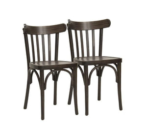 METRO Professional Chaise de Restaurant Bistrot en Hêtre, Finition Noyer Brun, Lot de 2