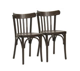 METRO Professional Chaise de Restaurant Bistrot en Hêtre, Finition Noyer Brun, Lot de 2