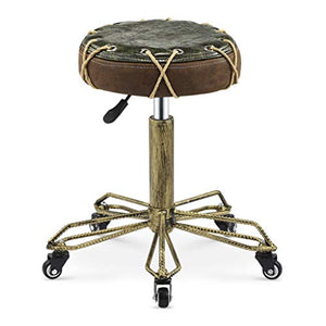 Knjlwa Roulant Autour du Tabouret de Levage de gaz hydraulique de Pivot de Chaise de Massage de Salon, Taille réglable de 44~59cm pour la Coiffure manucure Tatouage Cuisine Bar Salon Spa, Bronze