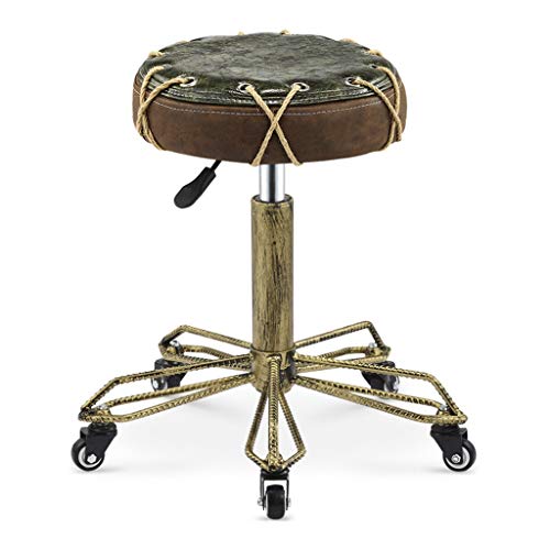 Knjlwa Roulant Autour du Tabouret de Levage de gaz hydraulique de Pivot de Chaise de Massage de Salon, Taille réglable de 44~59cm pour la Coiffure manucure Tatouage Cuisine Bar Salon Spa, Bronze
