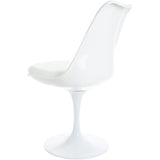 Fusion Living Chaise latérale pivotante Blanc Brillant et Blanc PU