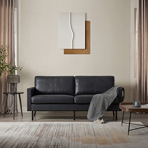 Z-hom Canapé en cuir 001 (noir, 2 places)