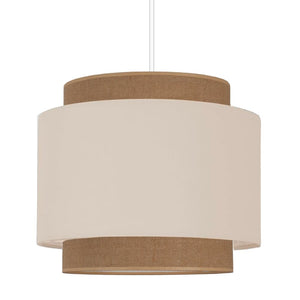 youngDECO® Lampe à suspendre Boho - Beige Abat-jour en Tissu de Coton Ø38 cm et hauteur 44 cm - Éclairage de Plafond crée une Ambiance Chaleureuse Dans la Chambre à Coucher, le Salon et le Bureau