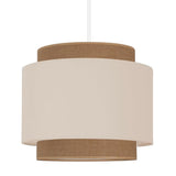 youngDECO® Lampe à suspendre Boho - Beige Abat-jour en Tissu de Coton Ø38 cm et hauteur 44 cm - Éclairage de Plafond crée une Ambiance Chaleureuse Dans la Chambre à Coucher, le Salon et le Bureau