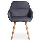Chaise/Fauteuil scandinave Frida Tissu Gris Foncé