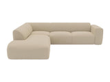 Vente-unique - Grand canapé d'angle Gauche avec Dossier méridienne en Tissu texturé Beige POGNI de Maison Céphy