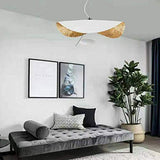 COCOL LED Pendentif En Forme De Feuille Chapeau Doré Suspension Lampe Hauteur Réglable Plafond Suspension Café Bar Chambre Salon Décoration Lustre Système D'éclairage,Blanc,60cm