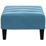 vidaXL Repose-Pied Bleu 77x55x31 cm Velours, Tabouret, Tabouret de canapé, siège de Salon, Pouf, Repose-Pied en Tissu, Meuble de Salon