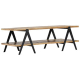 vidaXL Table Basse Bois de Récupération Massif Table d'Appoint Table de Canapé Table de Salon Etagère de Rangement Salle de Séjour Maison