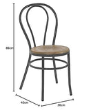 Addecor - Lot de 2 chaises de Salle à Manger - modèle Edna - Couleur Noire - 89 x 36 x 40 cm - chaises de Salon en Fer et Bois - idéales pour Les projets d'hôtellerie