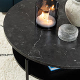 Furniture To Go Table Basse Ronde Goldington Noire avec Effet marbre