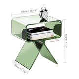 Table basse élégante en acrylique transparent de qualité supérieure avec étagère ouverte pour salon, chambre à coucher et bureau, pas de montage nécessaire, parfaite pour les petits espaces (petite