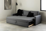 AC Design Furniture Richard 3 Places, Tissu, Gris foncé, H: 84 x B: 219 x T: 86 cm