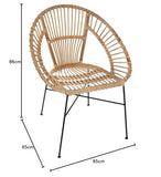 Atmosphera - Fauteuil Keko en métal et rotin