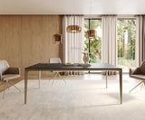 DeLife Table-à-Manger Escina Céramique Laminam®Noir Désir Marron 200x100 cm Piètement Aluminium