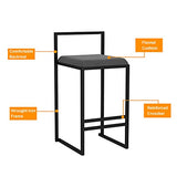 Chaises de Tabourets Bar de Cuisine en Velours avec Pieds en Métal Noir - pour La Maison, Îlot de Cuisine, Bar de Cuisine de Petit-déjeuner, Salles À Manger, Pub, Restaurant