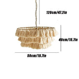 Lampe Suspendue Industrielle, Lustre en macramé Fait à la Main, plafonniers tissés, Lampe Suspendue Boho, Lustre à Pampilles pour Chambre à Coucher, Salon, fête, décoration de la Maison