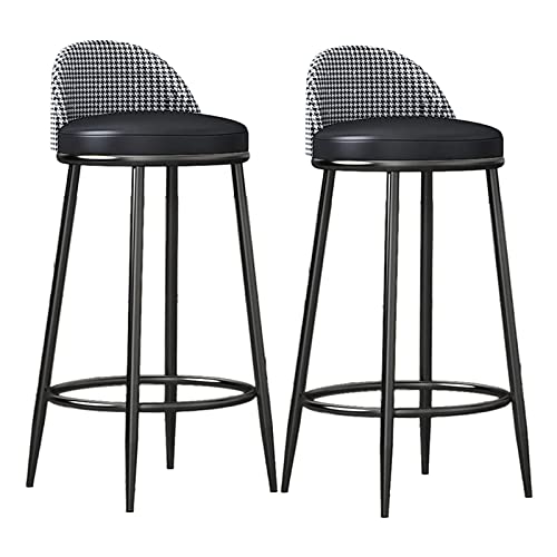ZZJDMY Chaises de Bar Ensemble de 2, Tabourets de Bar en métal Tabouret de Cuisine de Cuisine, Bar de Bar à Voile Industrielle avec pavé éponge en Cuir Bas et Cuir (Color : C, Size : 65cm)