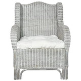 vidaXL Canapé avec Coussin Fauteuil de Salon Chaise de Canapé Salle de Séjour Maison Intérieur Chambre à Coucher Gris Rotin Naturel et Lin