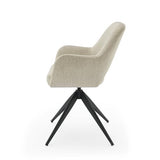 Lot de 2 Chaise de Salle à Manger Pivotante: Chaises Velours Salle à Manger avec Accoudoirs et Mémoire de Position - Pieds Métal Design Moderne & Confortable (Beige, 2er)