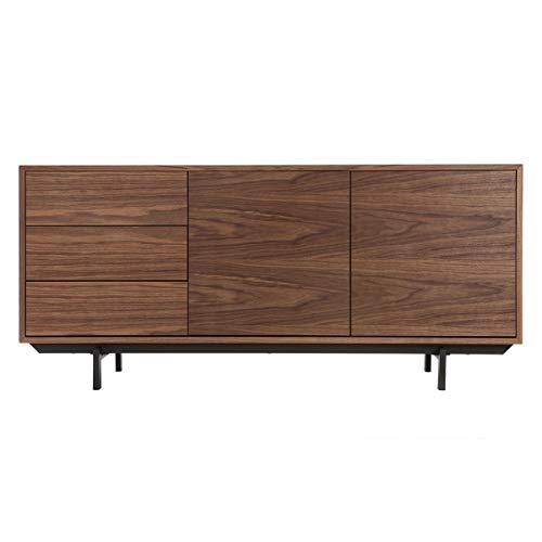 Miliboo Buffet Vintage en Bois foncé Noyer 2 Portes 3 tiroirs L160 cm Manny Miliboo Buffet Vintage en Bois foncé Noyer 2 Portes 3 tiroirs L160 cm Manny