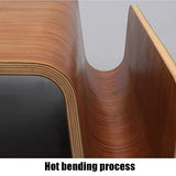 MESCXTY Table Basse incurvée en Bois, Table Moderne et Tendance avec Rangement, côté créatif pour Salon, Porte-revues (111 x 71 x 28 cm, Noyer)