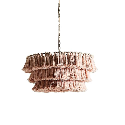 Lampe Suspendue Industrielle, Lustre en macramé Fait à la Main, plafonniers tissés, Lampe Suspendue Boho, Lustre à Pampilles pour Chambre à Coucher, Salon, fête, décoration de la Maison