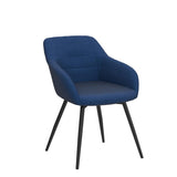 WOLTU Lot de 2 Chaises de Salle à Manger avec accoudoirs, Chaise de Salon Structure en métal et Assise en Velours,Bleu BH93bl-2