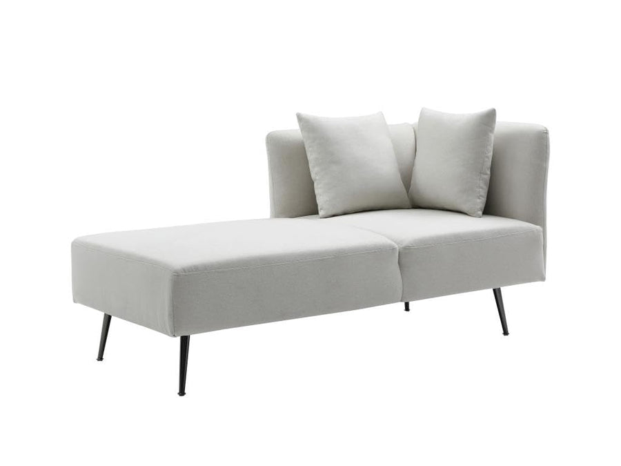 Vente-unique - Méridienne Gauche en Tissu crème NAPASA Vente-unique - Méridienne Gauche en Tissu crème NAPASA
