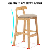 Tabourets de Bar en Bois Chaises de Salle à Manger, Tabourets d'îlot de Cuisine Rural Rétro avec Dossier et Siège en Coton et Lin Amovible et Lavable, 2 Pcs (Taille: 72 cm) (Kaki 62 cm) Made in