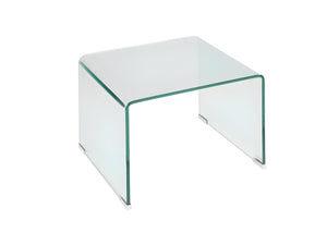 Vente-unique - Table de Chevet - Verre trempé courbé - SUZANA