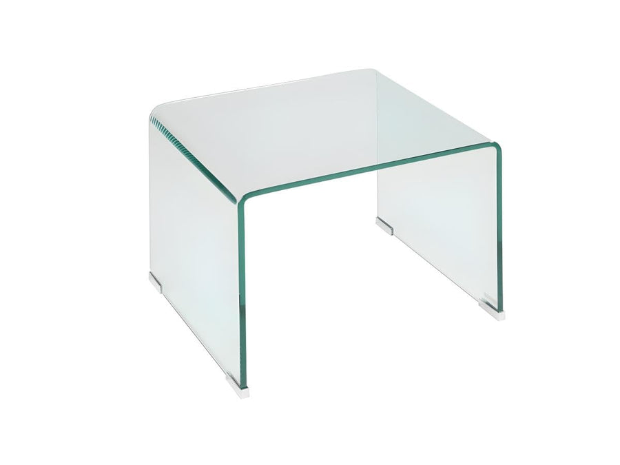 Vente-unique - Table de Chevet - Verre trempé courbé - SUZANA Vente-unique - Table de Chevet - Verre trempé courbé - SUZANA