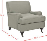 Safavieh SEU4571A Club Thompson Fauteuil Lin Brouillard de Mer 74 x 87 x 80,01 cm