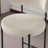 HOMIFAB Lot de 2 tabourets de Bar en Velours côtelé Beige - Evora