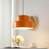 LONGDU Lustre Moderne Orange Métallique Suspension Simple Créatif Lustre Intérieur Réglable Suspension for Chambre Bureau Escaliers Hôtel Salon Cuisine Couloir