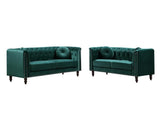 Vente-unique-Canapés 3 Places et 2 Places en Velours Vert émeraude Turner