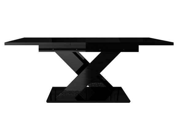 Bestmobilier - Table À Manger Buriti Rectangulaire en Bois Noir Laqué - Salle à Manger